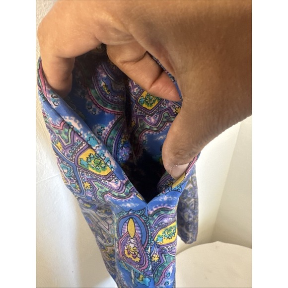 Shabby Apple Women's Blue Silk XS  Short Sleeve Paisley Pullover Dress - Picture 7 of 7